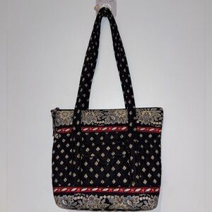 Y2K VTG 2002 Vera Bradley Retired Design Classic Black Shoulder Bag Tote